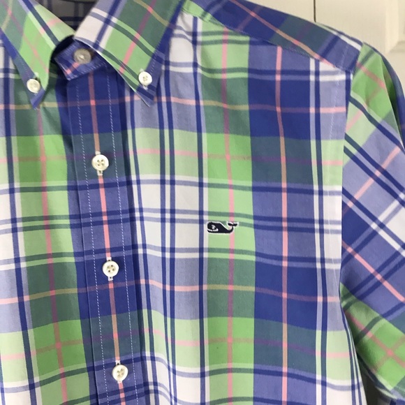 Vineyard Vines Slim Fit Whale Shirt Plaid XS Blue - Picture 3 of 6